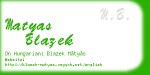 matyas blazek business card